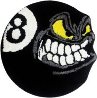 Angry 8 ball area rug