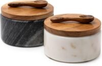 Cork & Mill marble salt and pepper bowls, handcrafted Cork & Mill marble salt and pepper bowls, handcrafted