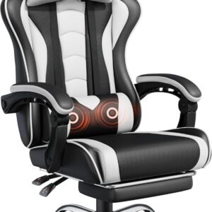 Ergonomic gaming chair with massage lumbar support