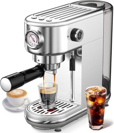 Espresso machine wiht milk frother, professional, stainless steel