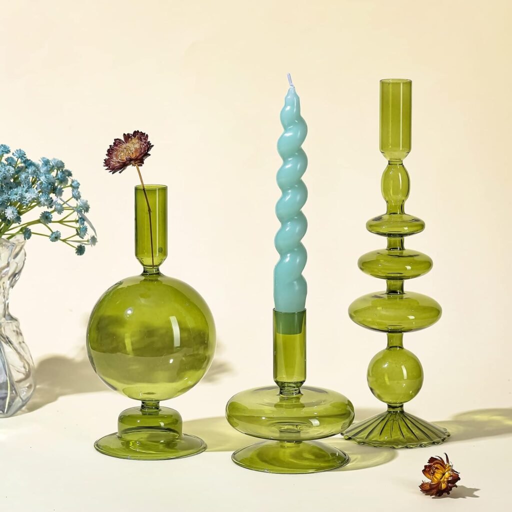 Glass candlestick holder