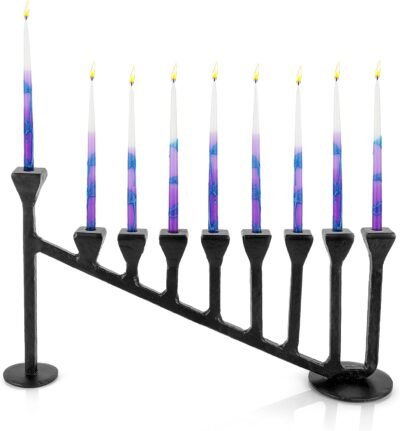 Handcrafted iron menorah
