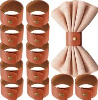 Leather napkin ring, 12 pcs