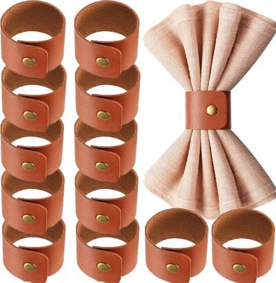 Leather napkin ring, 12 pcs