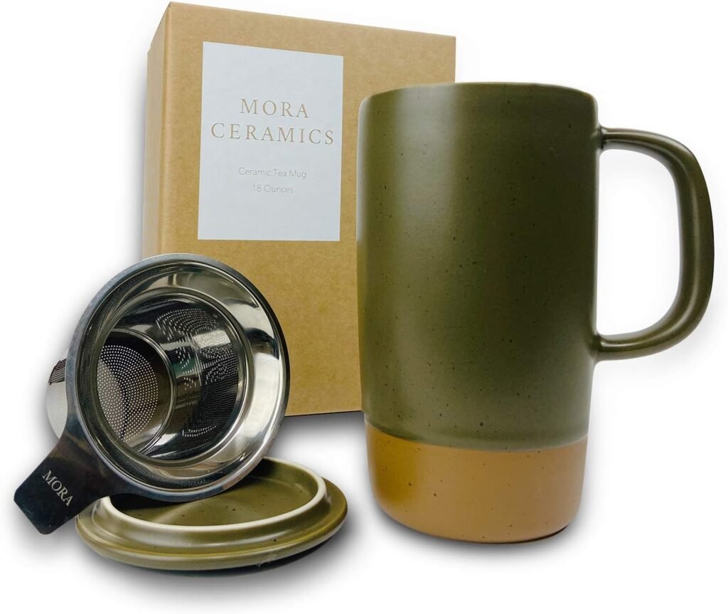 Mora ceramics tea mug with loose leaf infuser