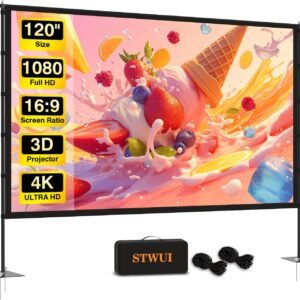 Outdoor projector screen with stand