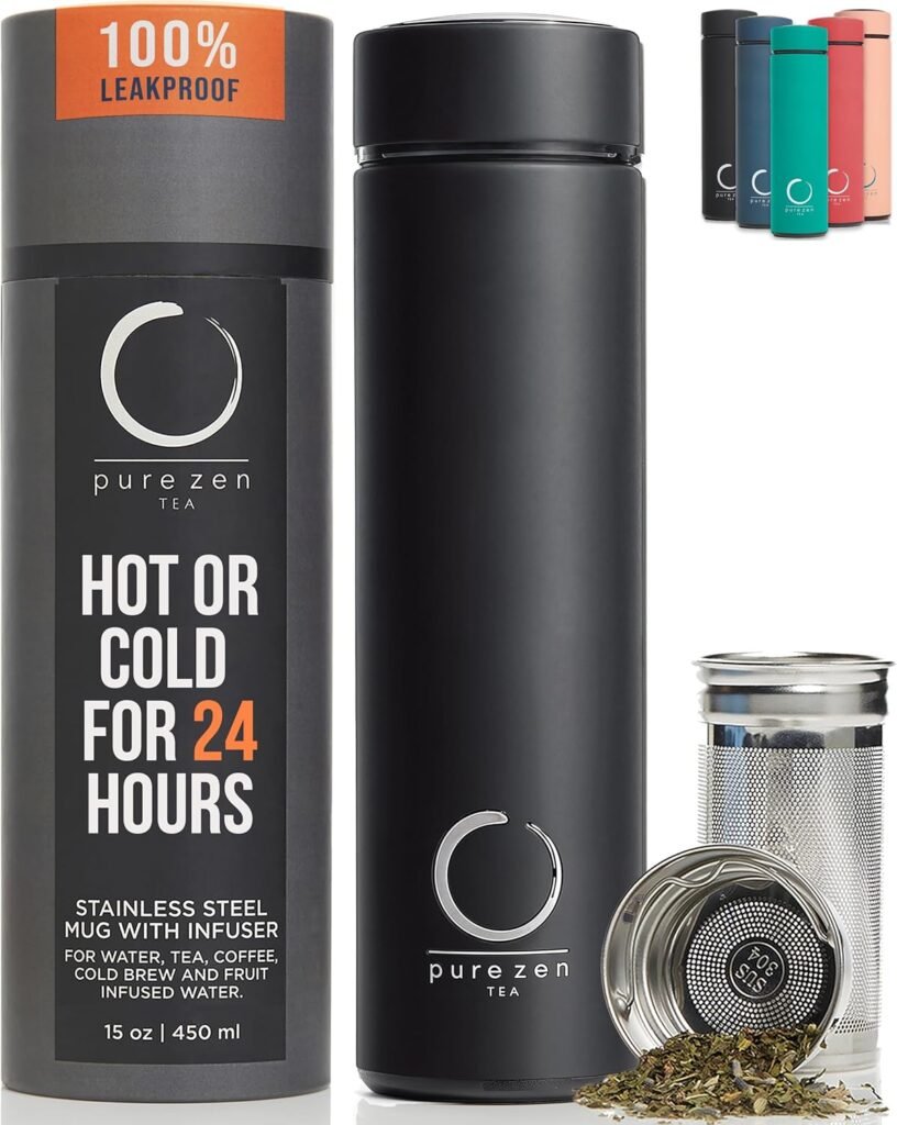 Pure zen tea tea infuser (hot or cold) travel mug