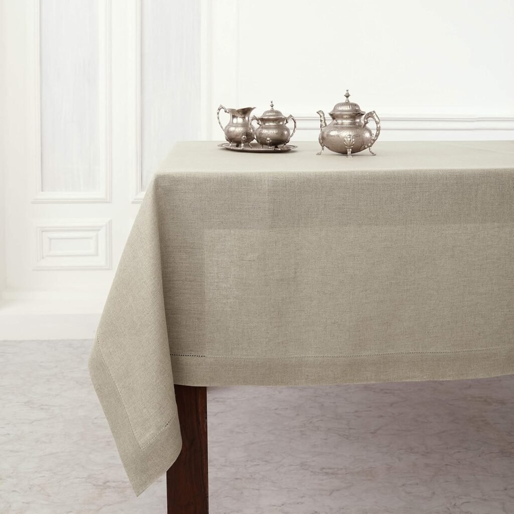 Pure linen tablecloth, machine washable
