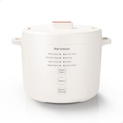 Rice cooker (also for oatmeal, quinoa) + steam