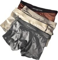 Silk mens boxer briefs, seamless
