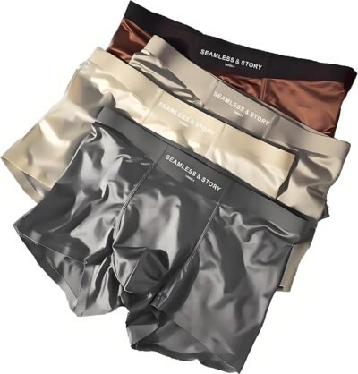 Silk mens boxer briefs, seamless