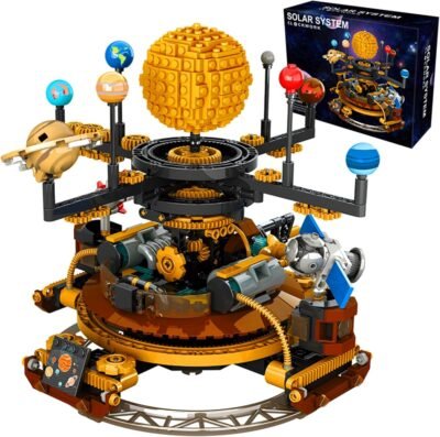 Spinning solar system building blocks planet set stem