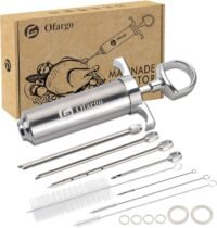 Stainless steel meat injector kit with 4 marinade needles