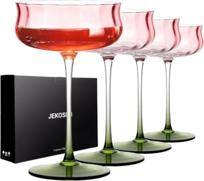 Tulip crystal glasses, set of 4, with premium gift box