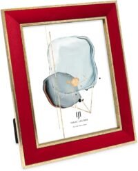 Velvet picture frame with metallic gold double border