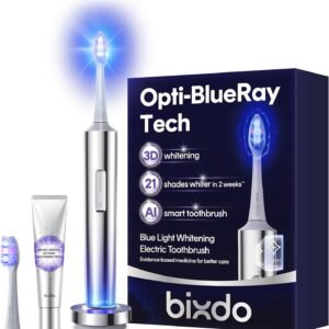 Whitening electric tootbrush, blue light tech, with smart ai