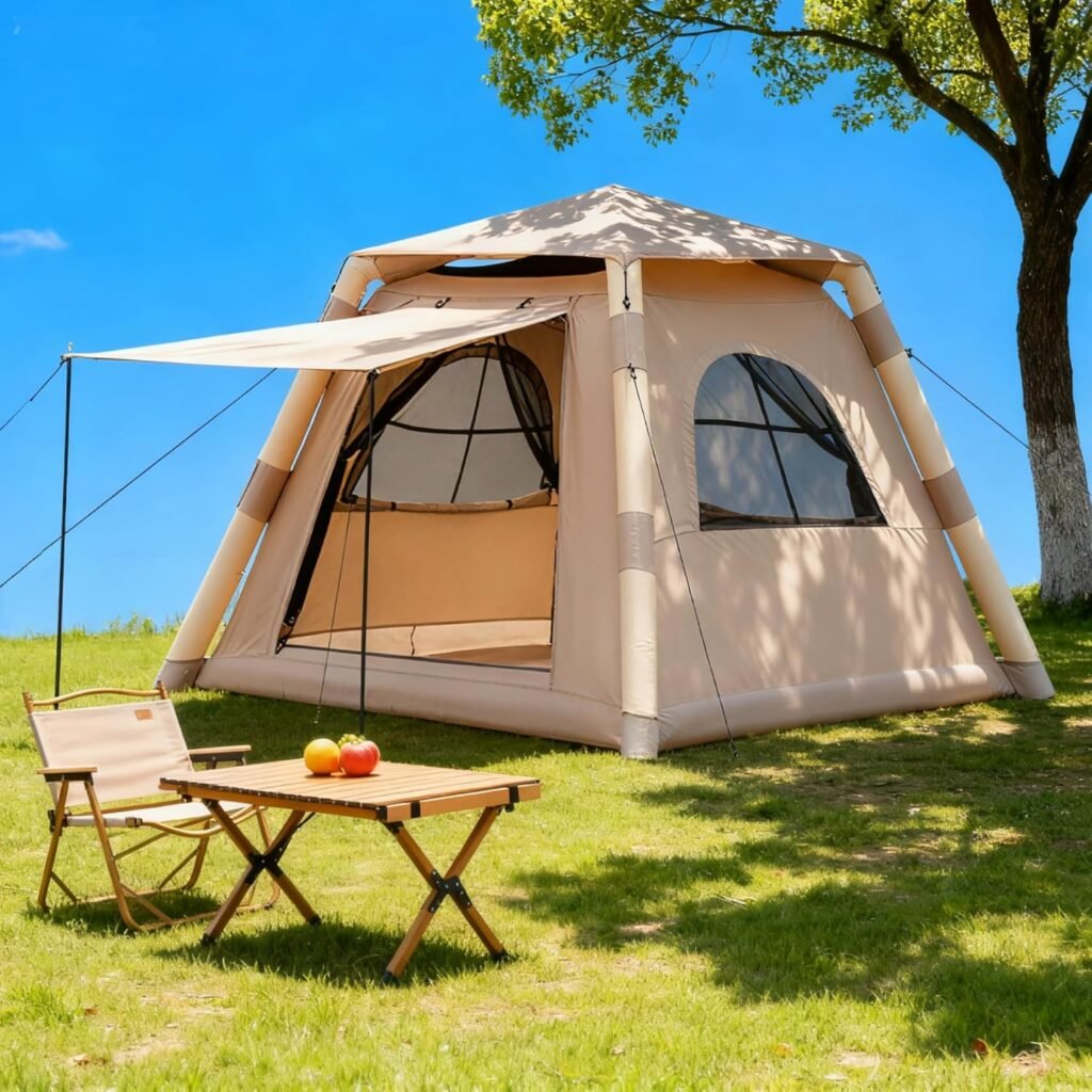 Instant inflatable tent for camping