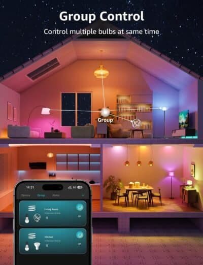 AI smart lilght bulb, WiFi & bluetooth group control