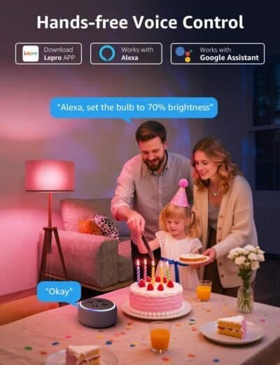 AI smart lilght bulb, WiFi & bluetooth voice control