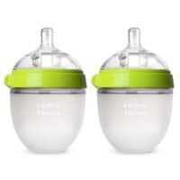 Comotomo Baby Bottle (2pcs) – Natural Feel, Wide-Neck Silicone Baby Bottles