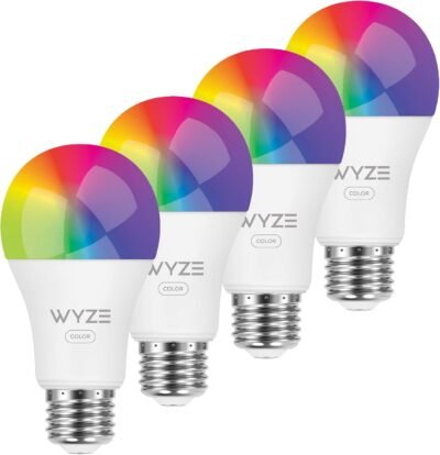 Wyze Bulb Color – Smart RGB WiFi Light Bulb with Tunable White (4-Pack)