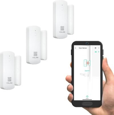 YoLink LoRa Smart Door & Window Sensor (3-Pack) – Long-Range Alerts, 5-Year Battery, Alexa/IFTTT/Home Assistant Compatible