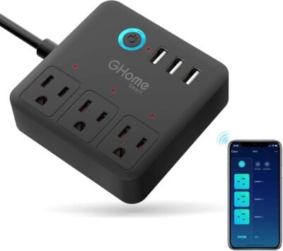 GHome Smart Power Strip – WiFi Extension with 3 Smart Outlets & 4 USB
