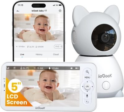 Baby Monitor ieGeek Video Baby Monitor – Convertible Camera & Two‑Way Audio Monitoring