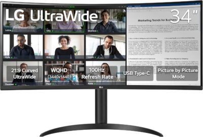LG 34" UltraWide curved monitor for productivity