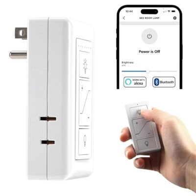 Plug in Dimmer, Wireless Digital Dimmer Switch – Adjustable Wall Dimming Control for Incandescent & Halogen Lighting