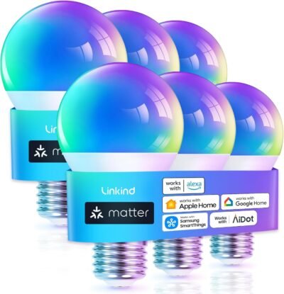 Linkind Smart Light Bulbs (Matter) – Warm Tone Wi-Fi Smart Lighting with Scheduling