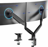 VIVO Dual Monitor Arm on desk for ergonomic setup