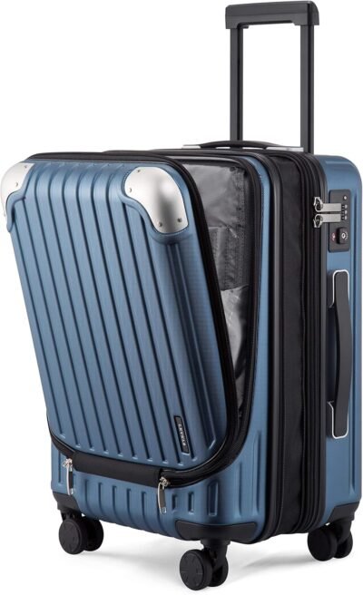 Airline approved 20-inch expandable hard sided luggage, spinner wheels