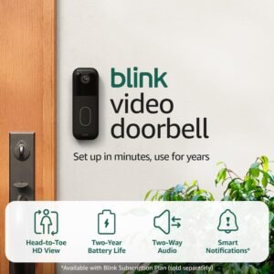 Blink Video Doorbell + Outdoor 4 Wireless Smart Security Cameras, head-to-toe HD view...