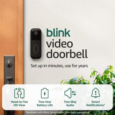 Blink Video Doorbell + Outdoor 4 Wireless Smart Security Cameras, head-to-toe HD view...