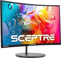 Curved 24-inch Gaming Monitor with Built-in Seakers, VESA...