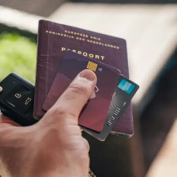 hand with documents while traveling