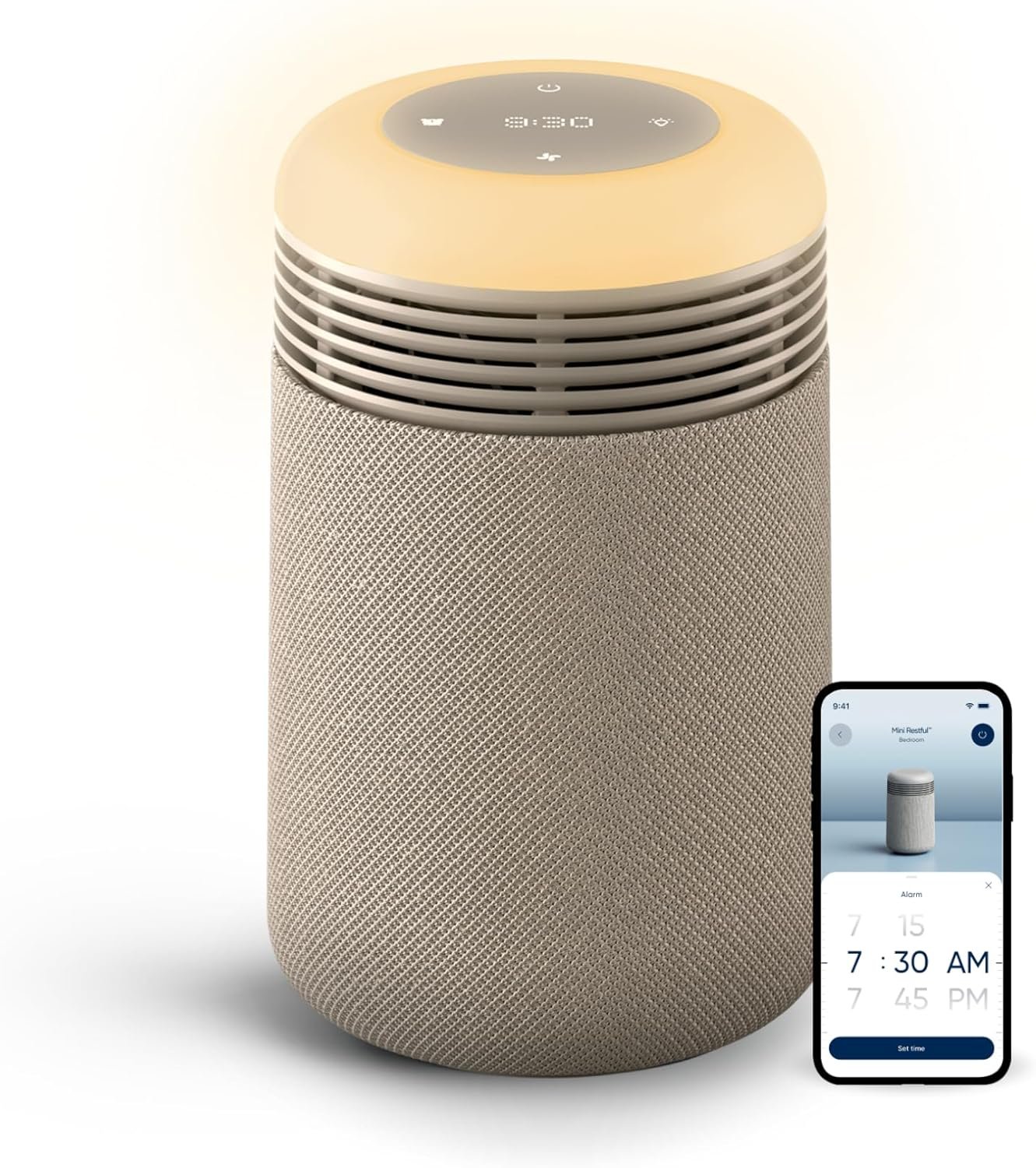 blueair air purifier and sunrise alarm clock + white noise