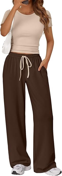 2 piece lounge set top with wide leg pants