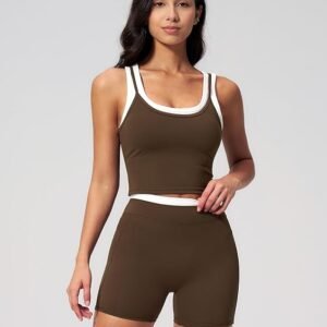 2 piece workout set with tummy control and butt lifting shorts
