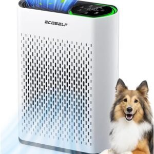 Air purifier for large room, True HEPA, 360 Airflow, Real Time Air Quality