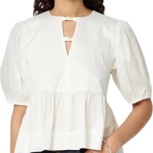 Cotton sateen peplum blouse