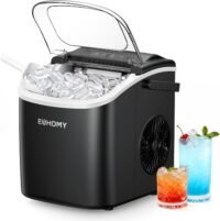 Countertop ice maker with handle, auto cleaning