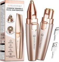 Eyebrow and facial trimmer with LED light