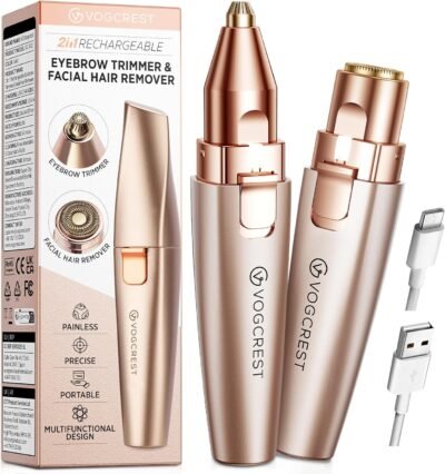Eyebrow and facial trimmer with LED light