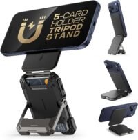 Faraday RFID MagSafe Wallet with Stand, phone credit card holder tirpod