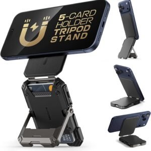 Faraday RFID MagSafe Wallet with Stand, phone credit card holder tirpod