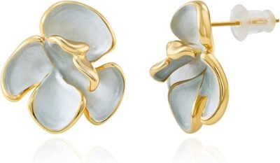 Flower earrings 14k gold plated