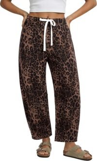 Barrel jeans leopard