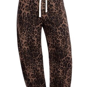 Barrel jeans leopard